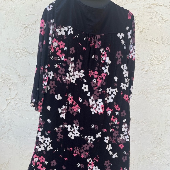 Anne Klein Black and White Floral Midi Dress sku011 - Picture 2 of 10